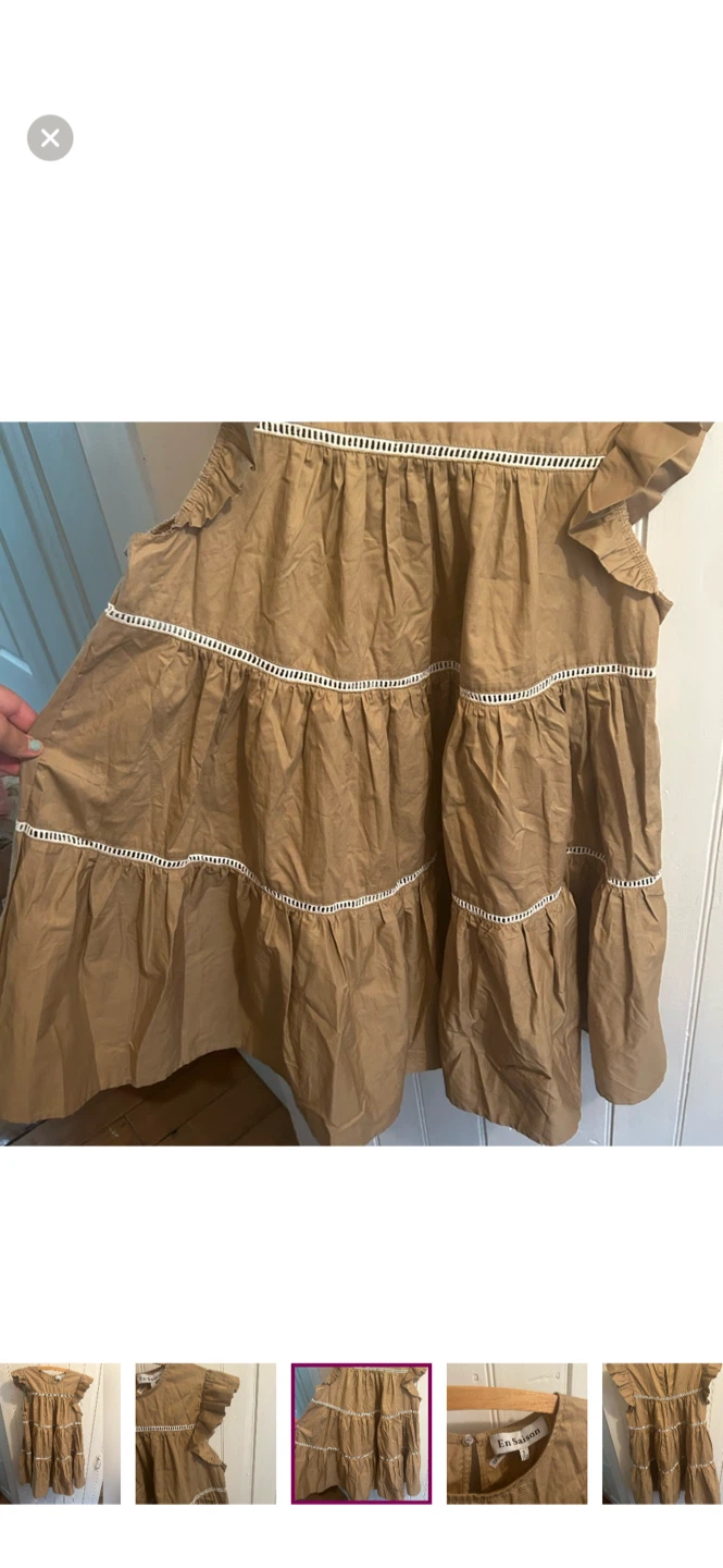 En Saison Brown Tiered Mini Dress - Size S - photo 3