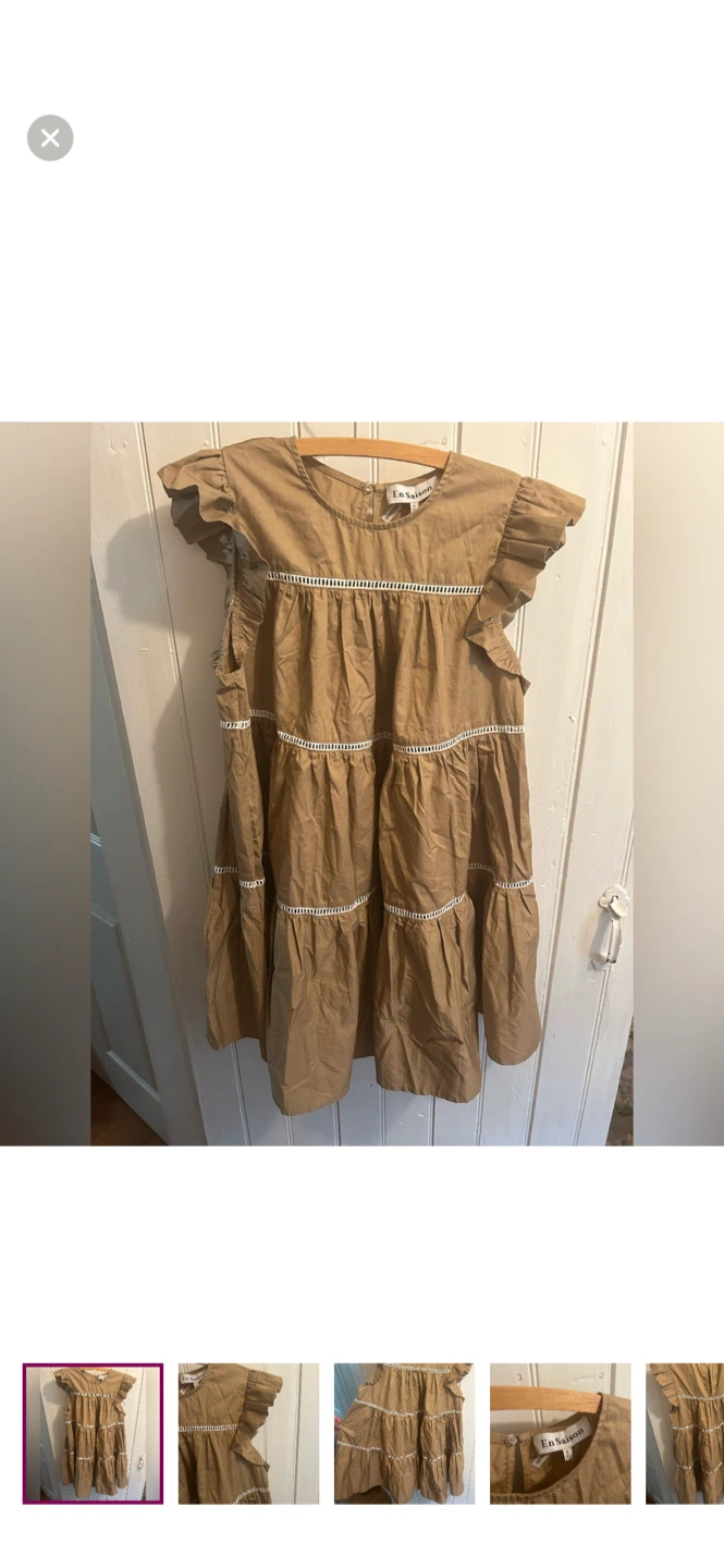 En Saison Brown Tiered Mini Dress - Size S
