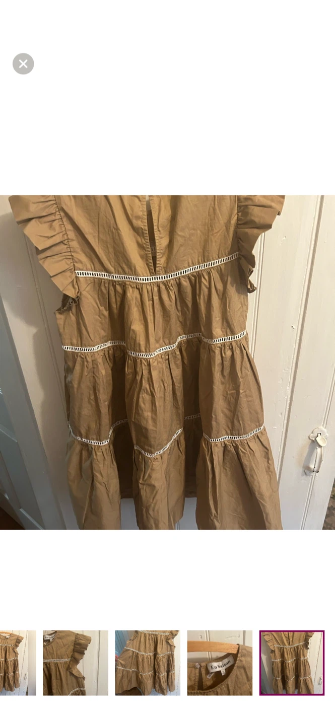 En Saison Brown Tiered Mini Dress - Size S - photo 5