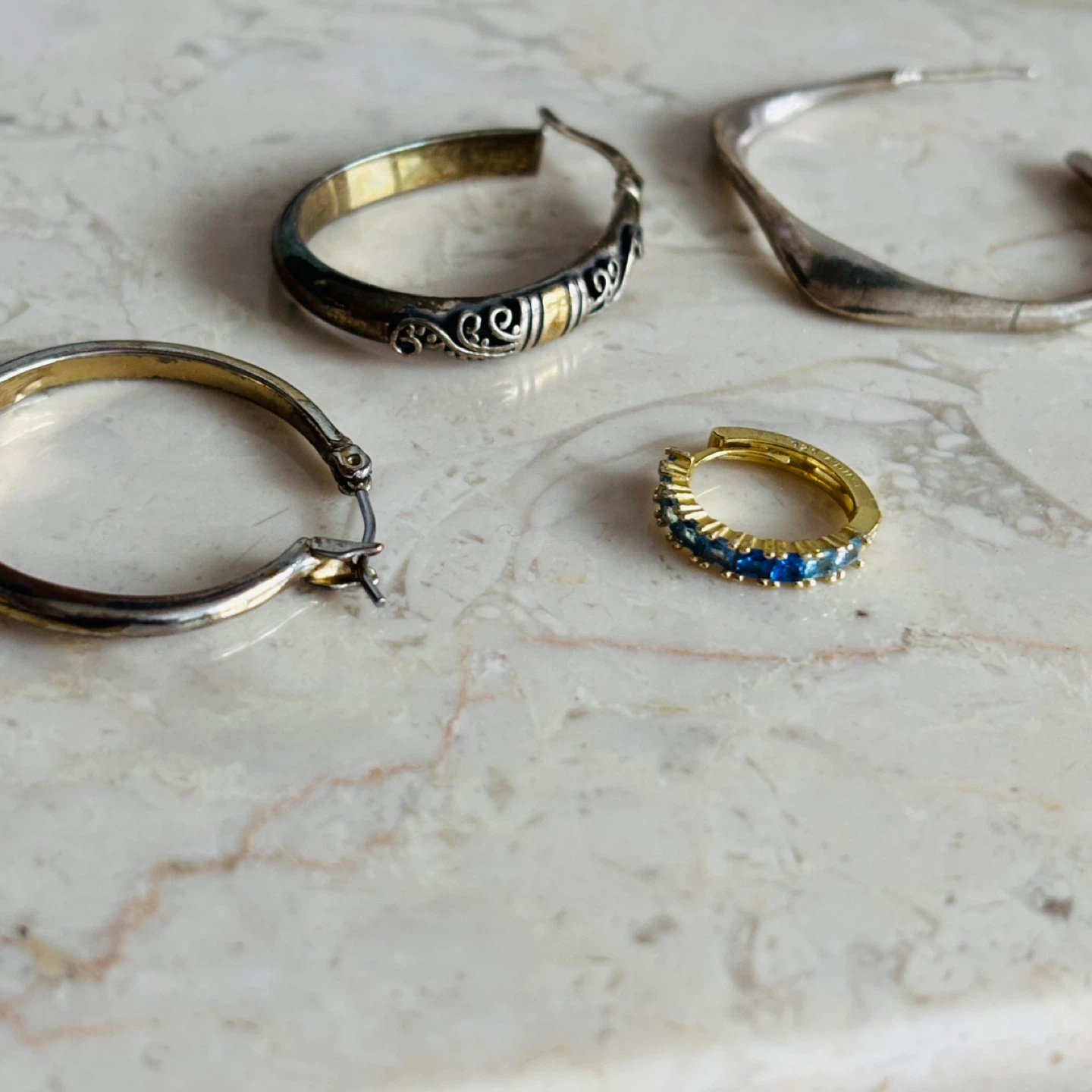 4x Single 925 Silver Earrings