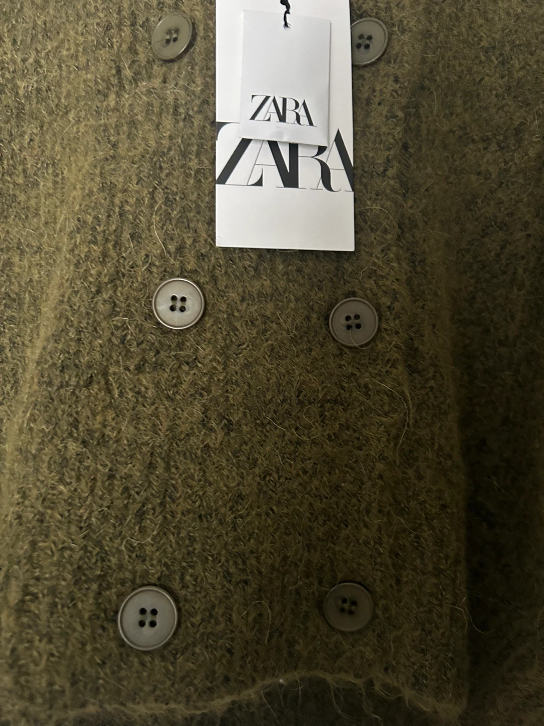 Zara Olive Green Knit Cardigan - Size S - photo 3