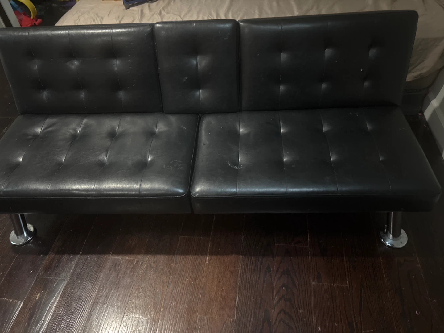 Small futon with cup holders