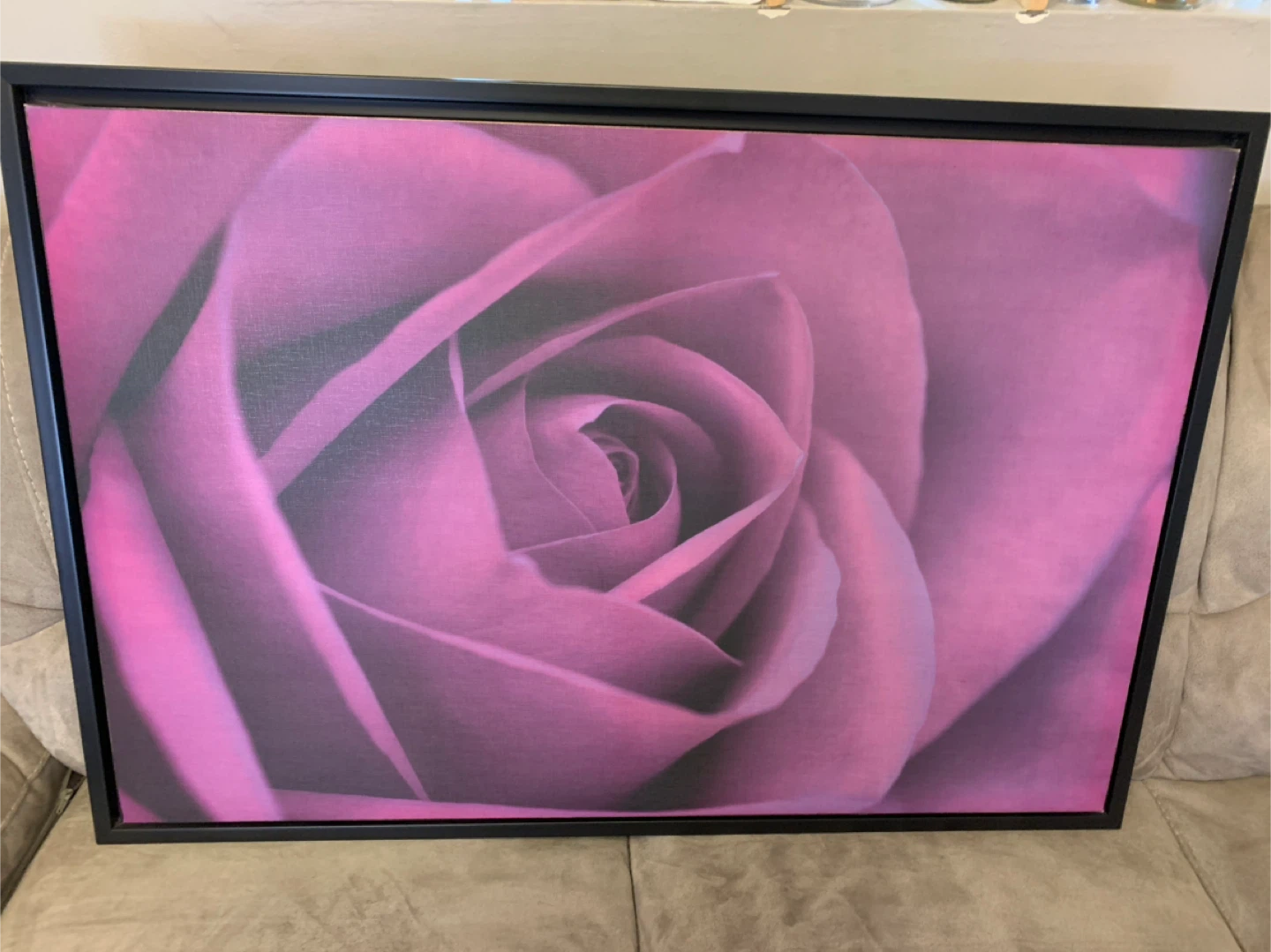 Rose Canvas Wall Art - Black Frame