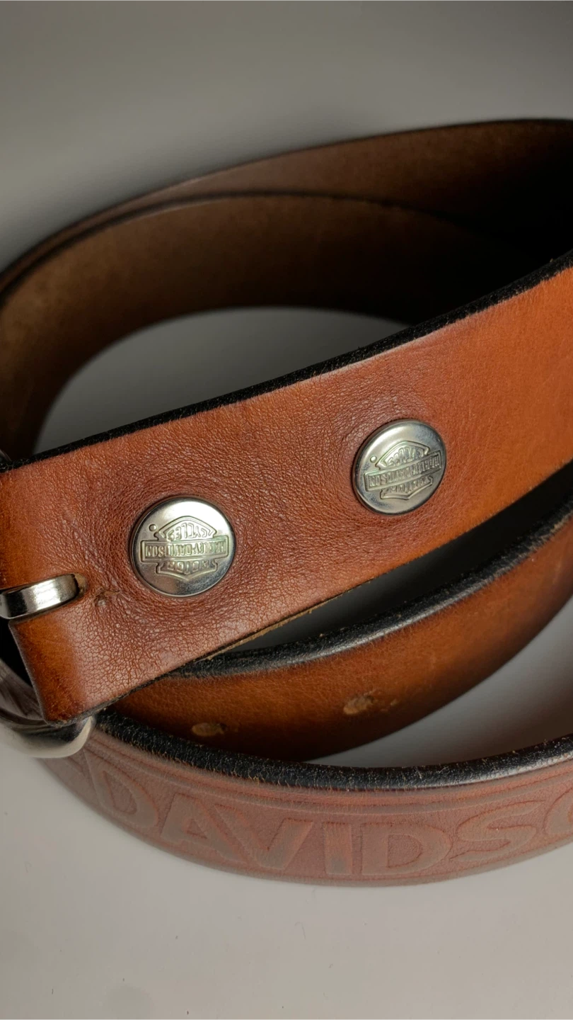 Vintage Authentic Harley Davidson Brown Leather Belt - photo 4