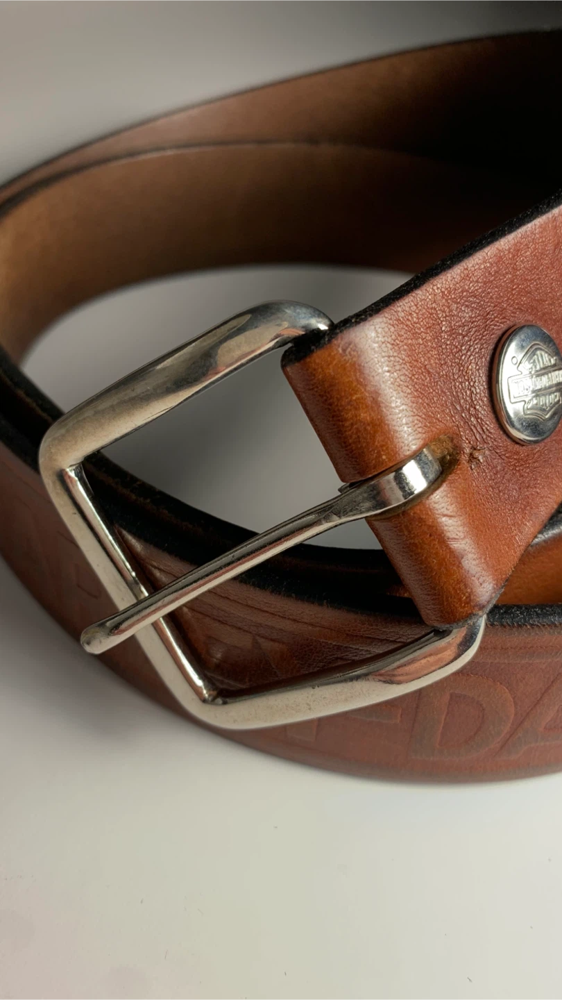 Vintage Authentic Harley Davidson Brown Leather Belt - photo 3