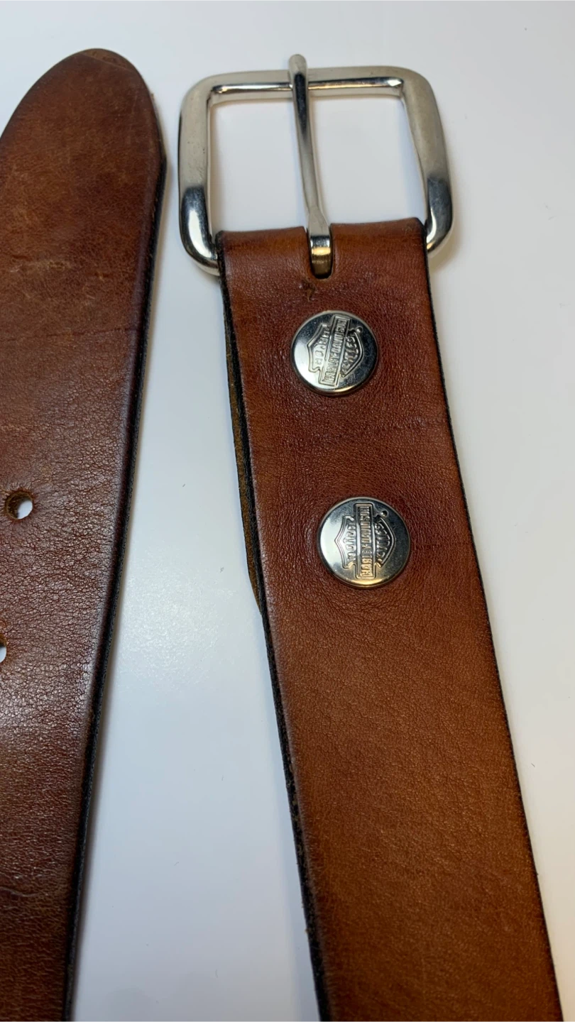 Vintage Authentic Harley Davidson Brown Leather Belt - photo 5