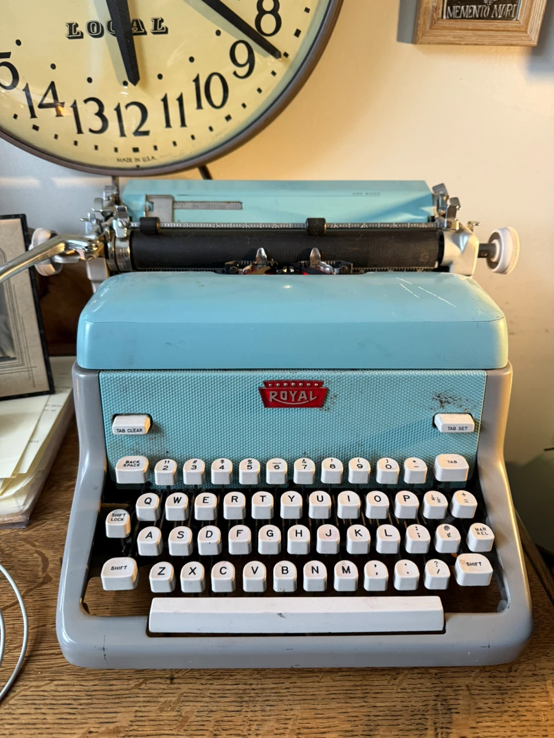 Vintage Royal Typewriter - Light Blue
