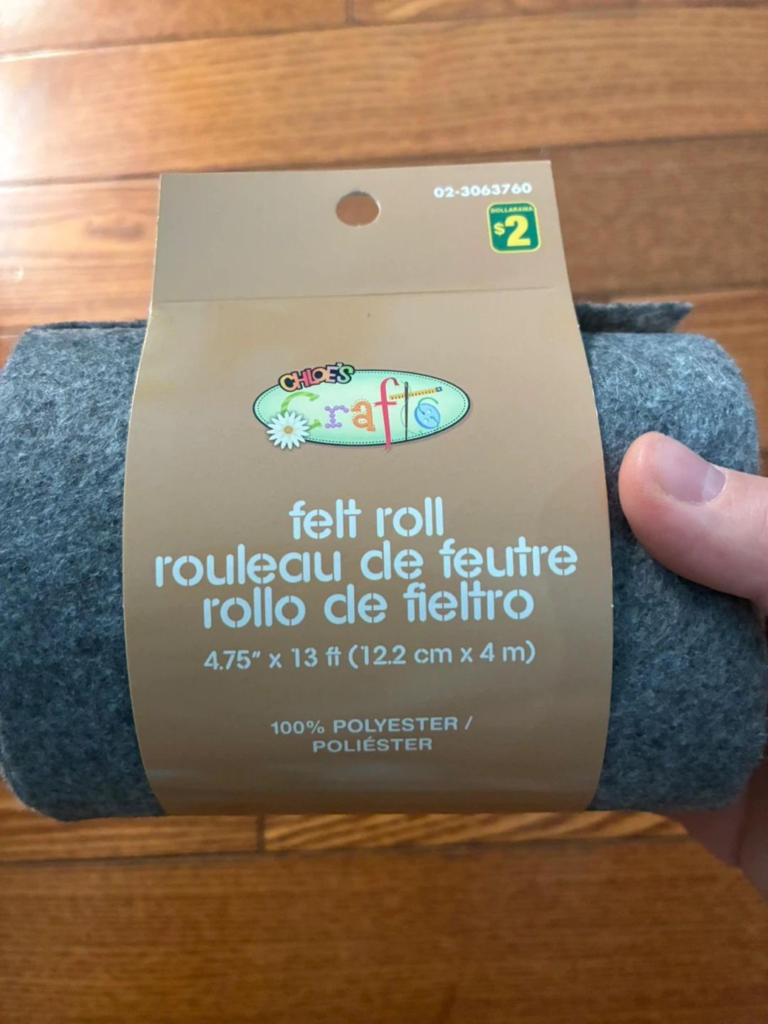 Chic's Craft Felt Roll - Grey, 4.75" x 13 ft