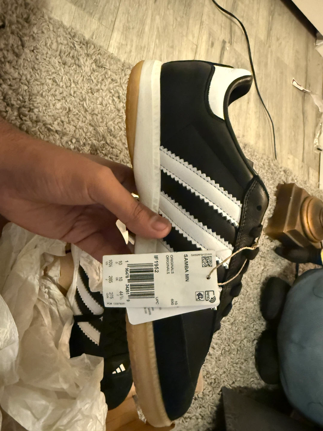 Adidas Samba Black/White, Size 10 US