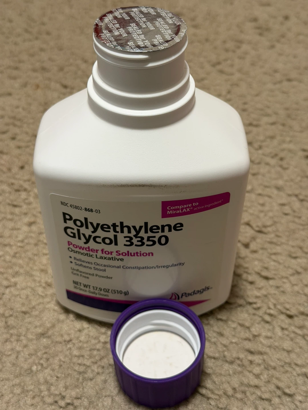 Padagis Polyethylene Glycol 3350 Powder 17.9 oz - photo 3