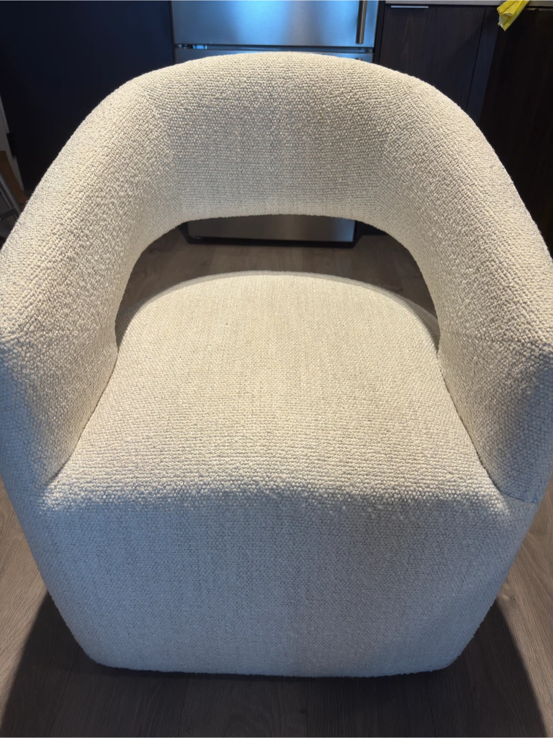 Boucle Swivel Chair - Ivory Colour