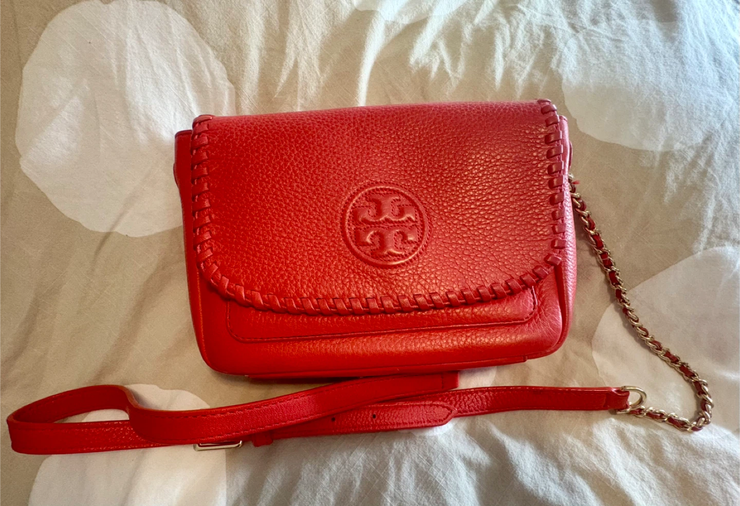 Tory Burch Red Leather Crossbody Bag