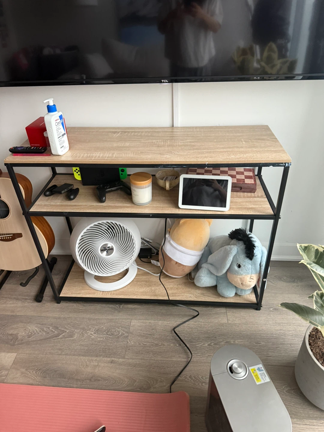 wood and mental book shelf / TV stand - photo 2