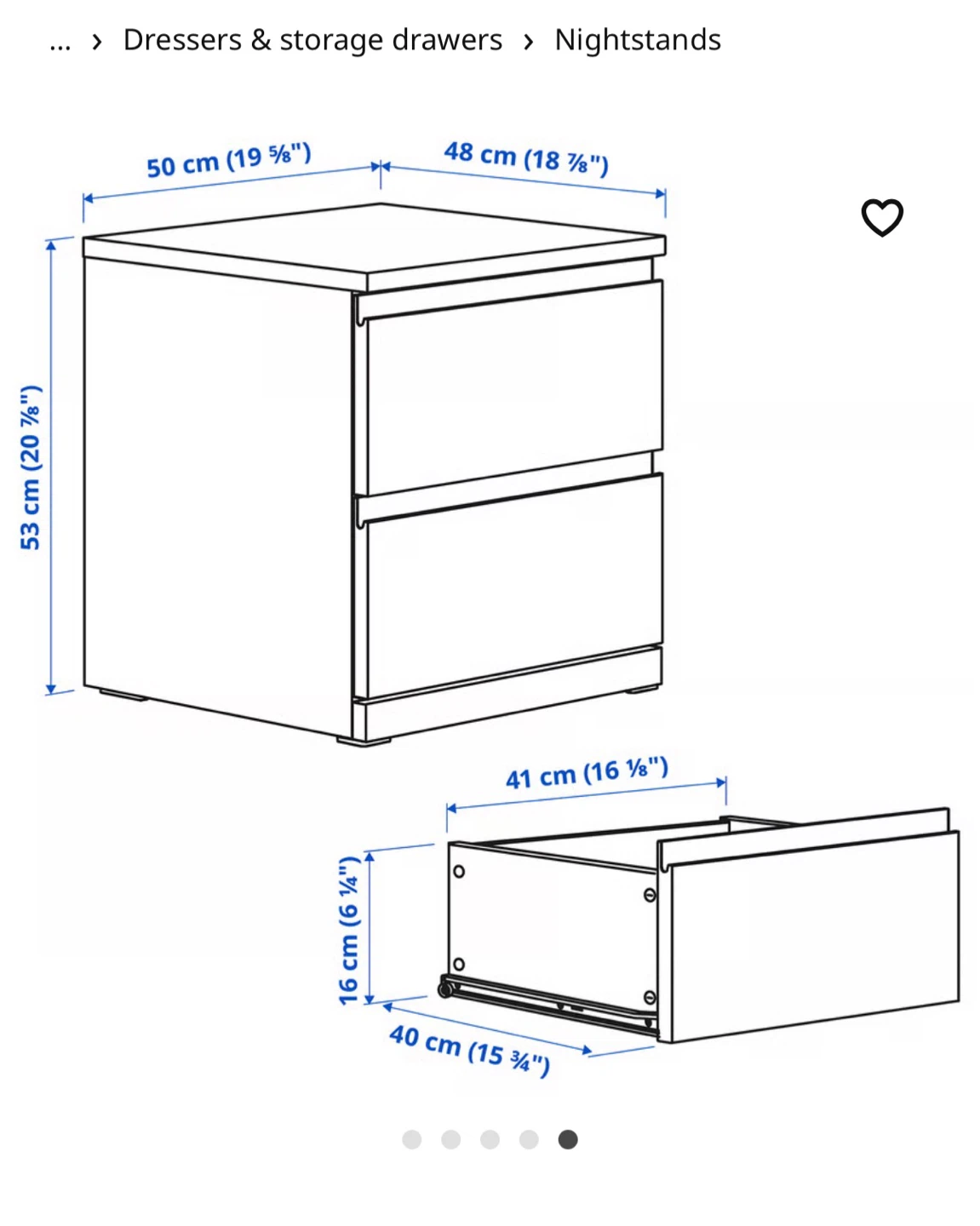 IKEA STORLINTA Nightstand - 2 Drawers - photo 3