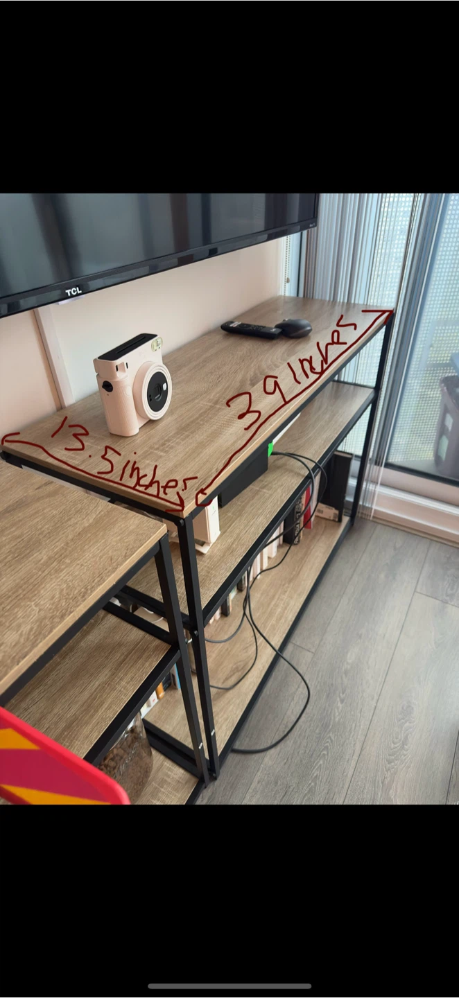 wood and mental book shelf / TV stand - photo 4