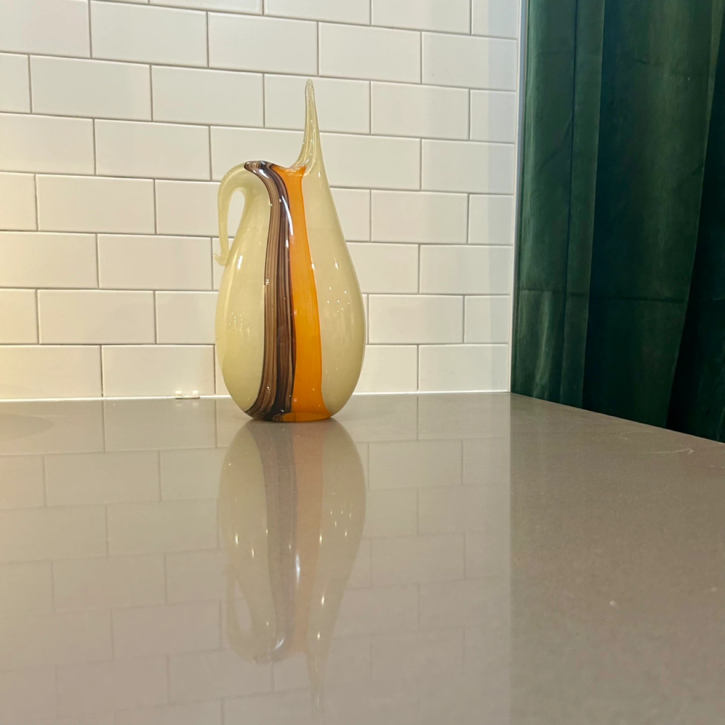 Murano Glass Pitcher Vase Hand-Blown Venetian Glass 1950s–60s - photo 2