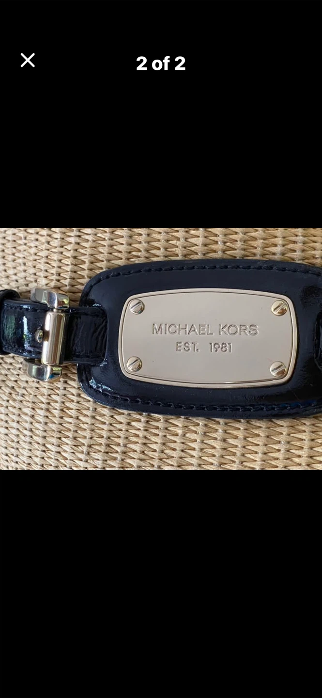 ✨Michael Kors Straw & Black Leather Trim Bag - photo 2