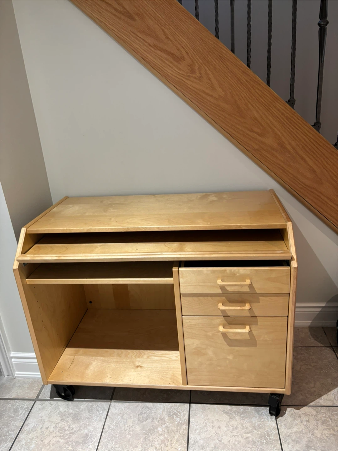 Wood Desk with Drawers - photo 2
