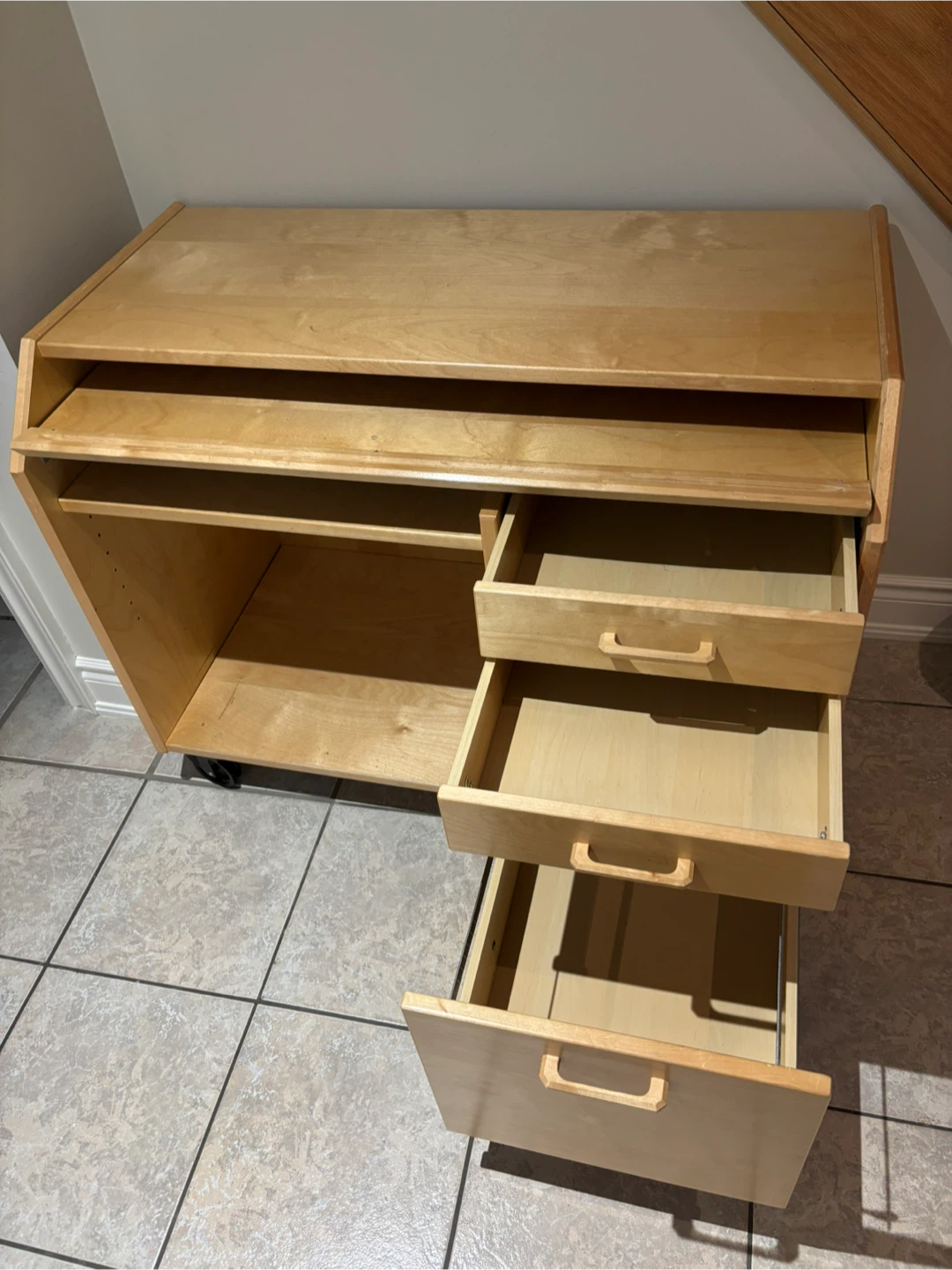 Wood Desk with Drawers - photo 3