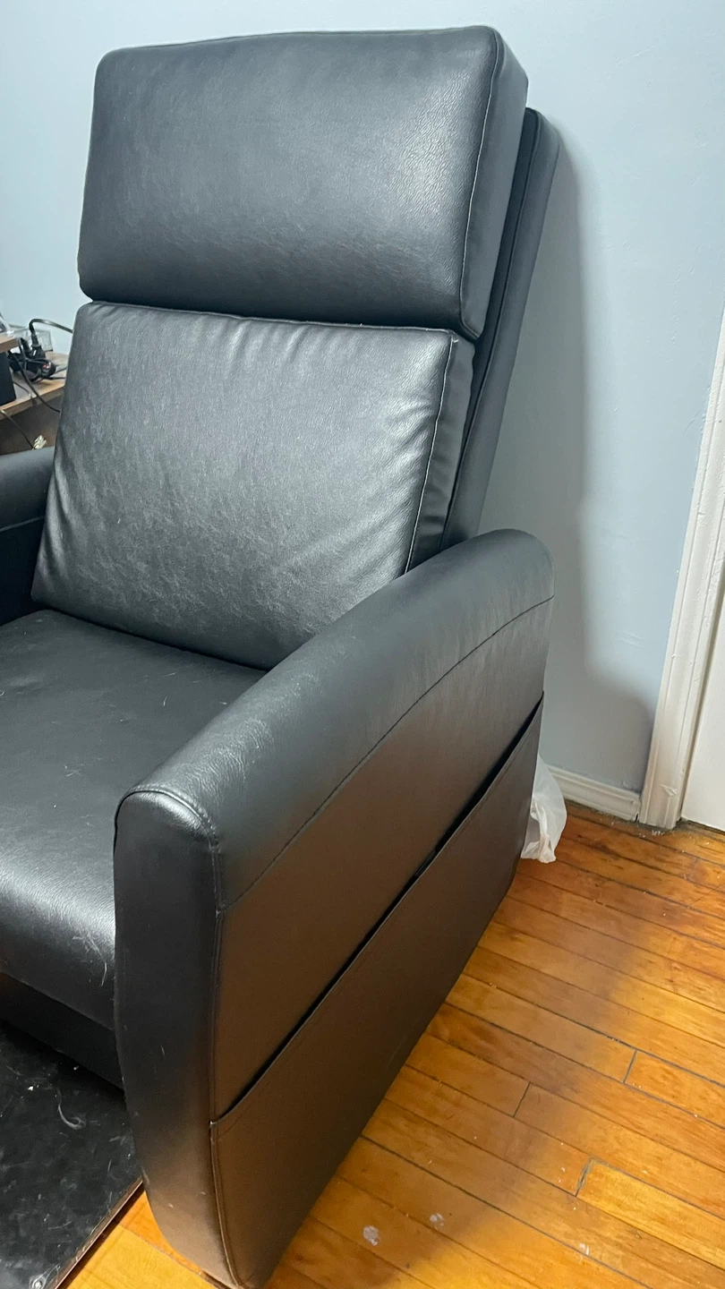 Black Leather Pedicure Recliner Chair - photo 2