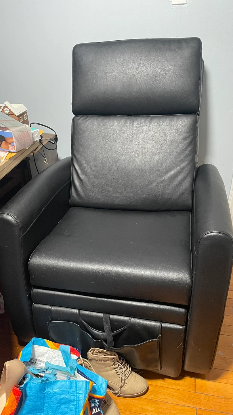Black Leather Pedicure Recliner Chair