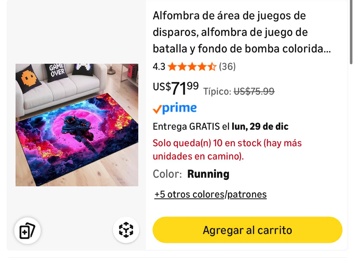 Gaming Area Rug - Running