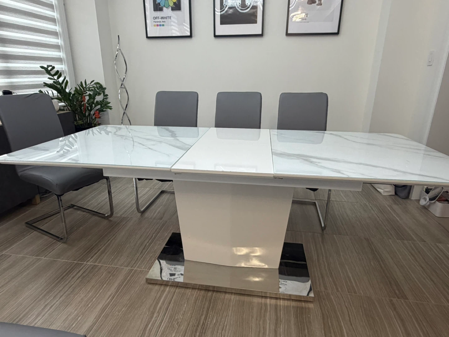 🔥 Modern Extendable Marble Pattern Dining Table | Seats 6-8 🔥