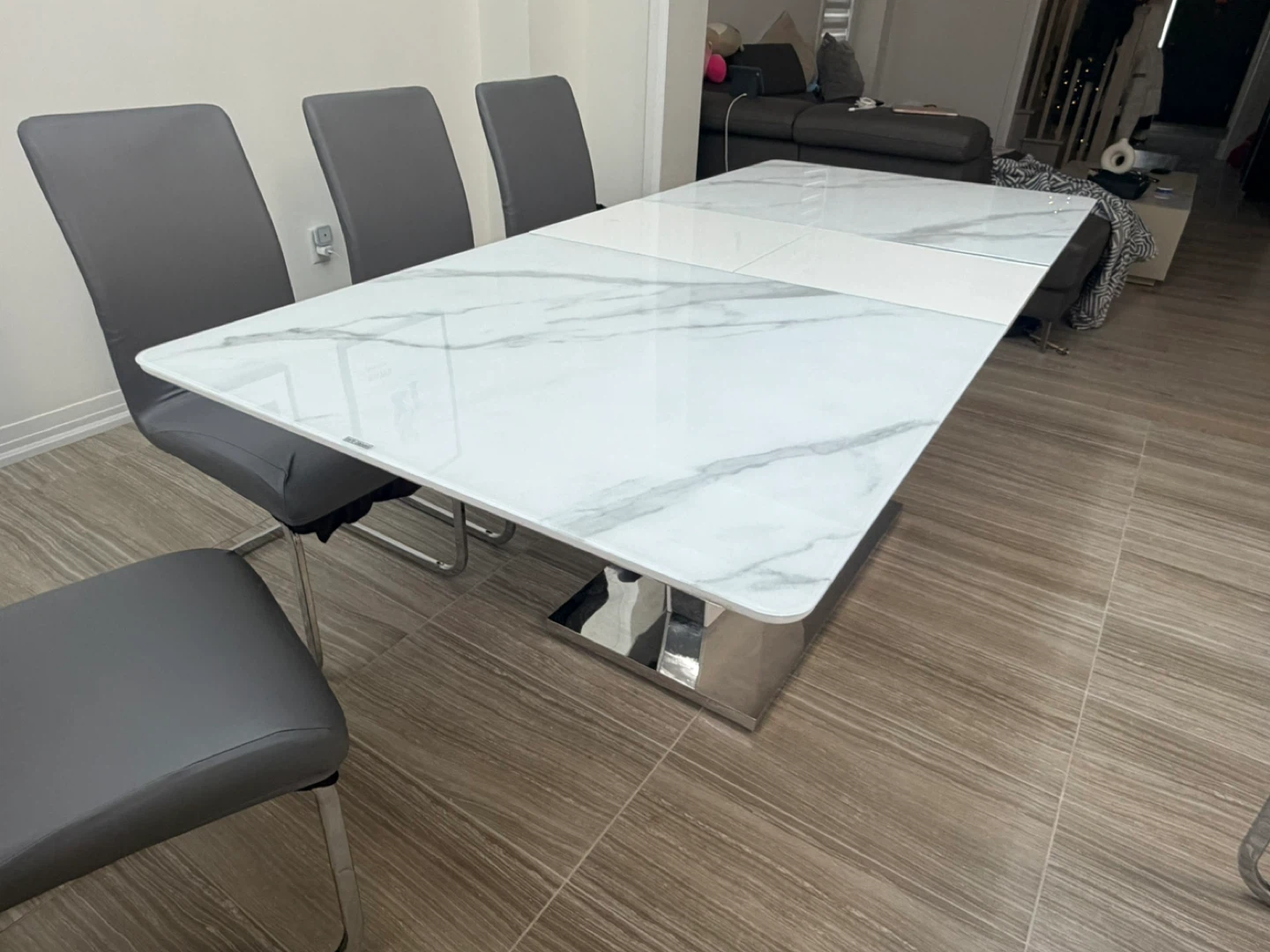 🔥 Modern Extendable Marble Pattern Dining Table | Seats 6-8 🔥 - photo 3