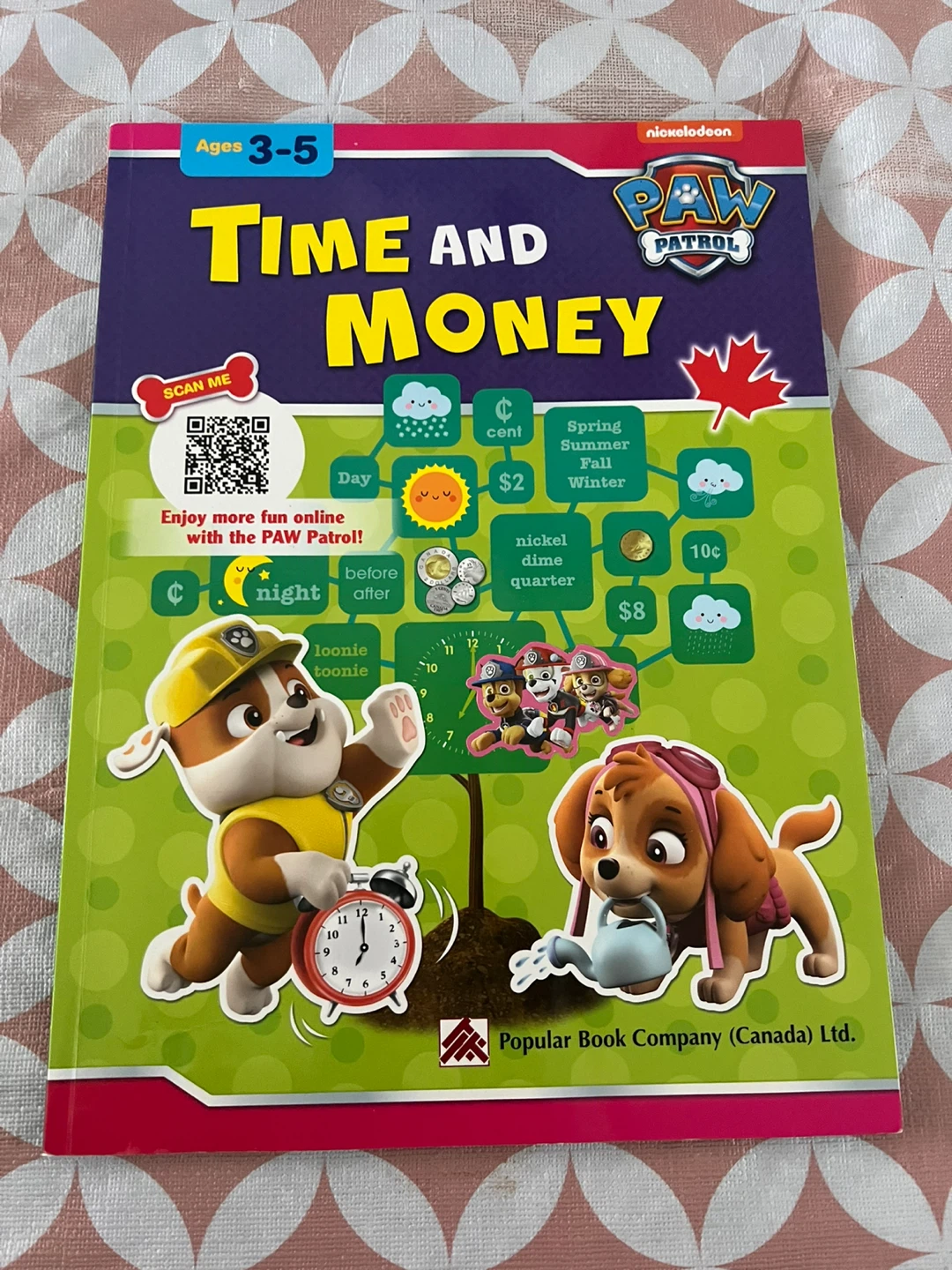 Paw Patrol Time and Money Book Ages 3-5