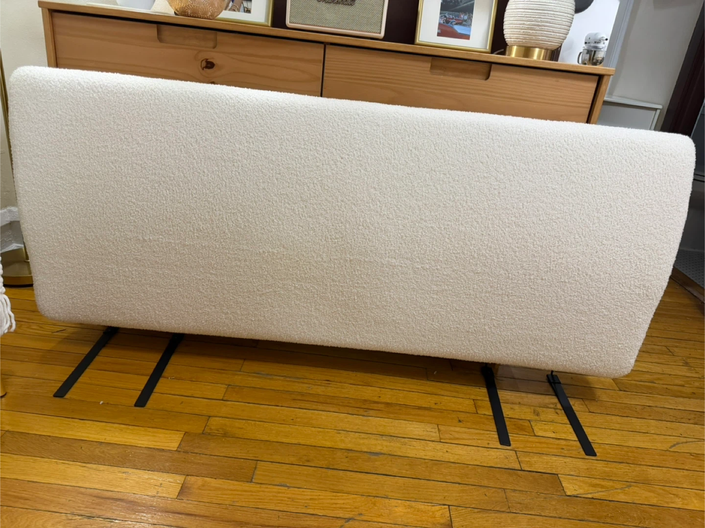 Boucle Headboard Queen Size Bed - photo 2