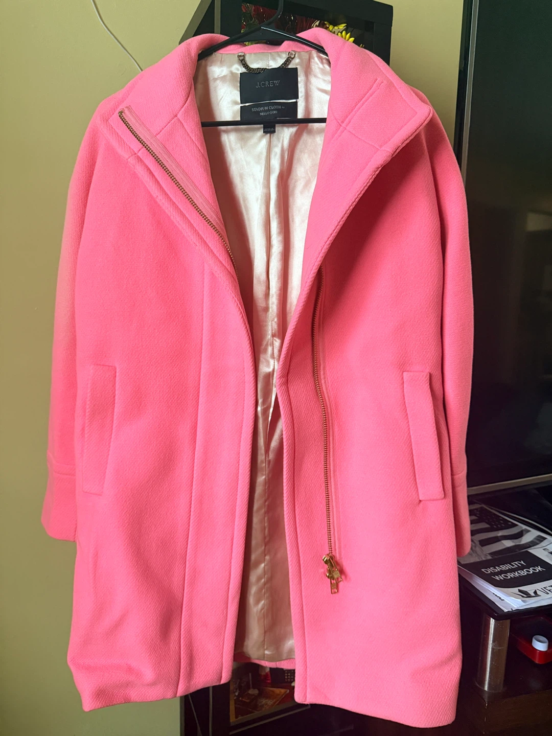 J.Crew Stadium-Cloth Collection Coat - Pink