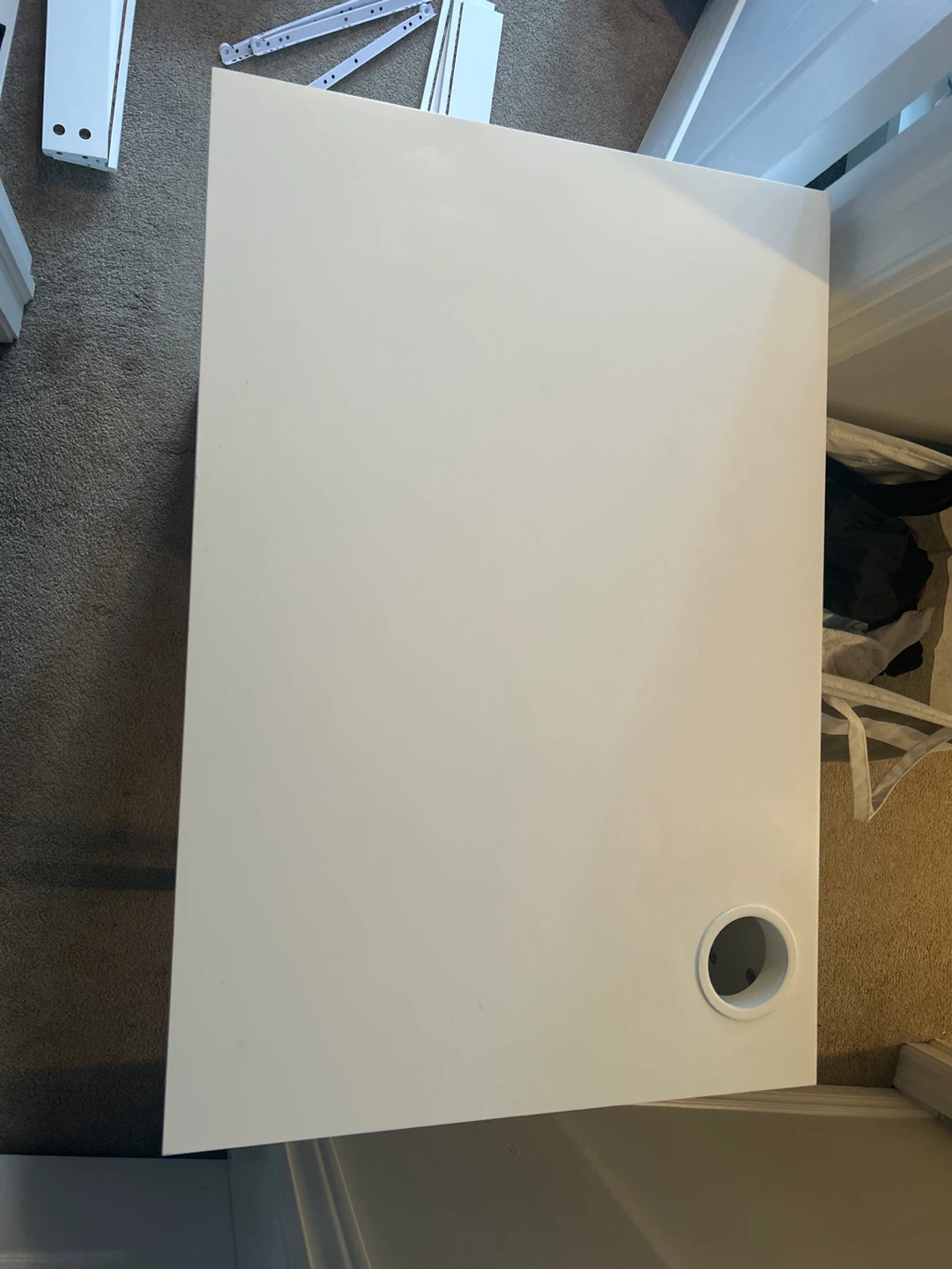 White ikea Desk with Drawer - photo 2