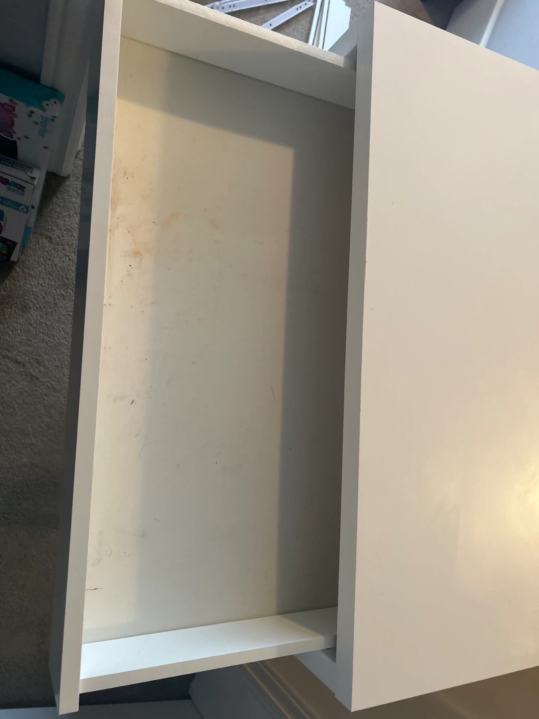 White ikea Desk with Drawer - photo 3