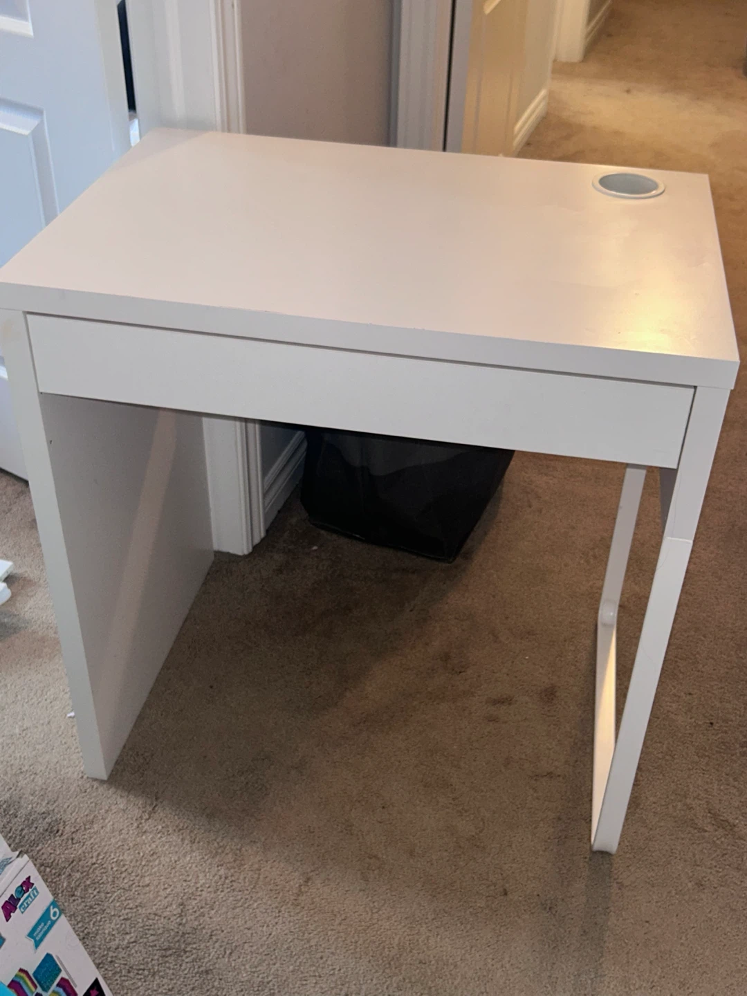 White ikea Desk with Drawer