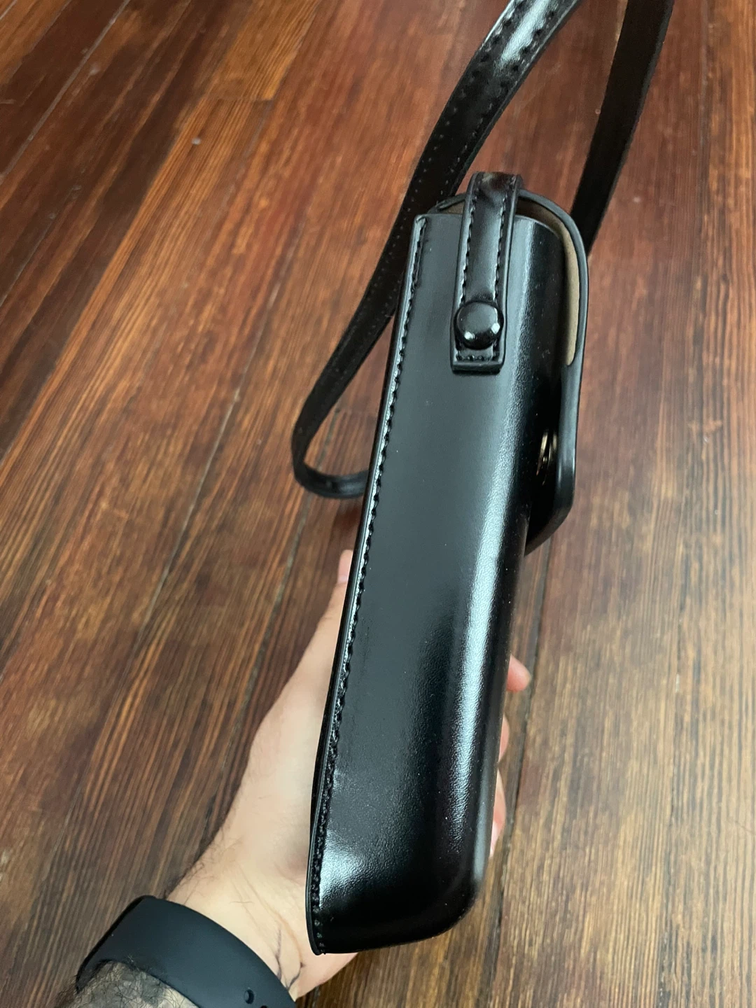 Black Leather Crossbody Bag - photo 3