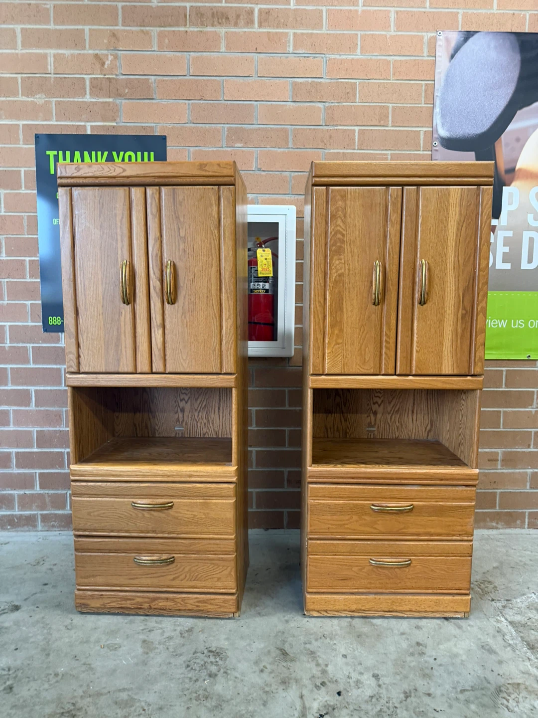 Matching Wooden Cabinets - Set of 2