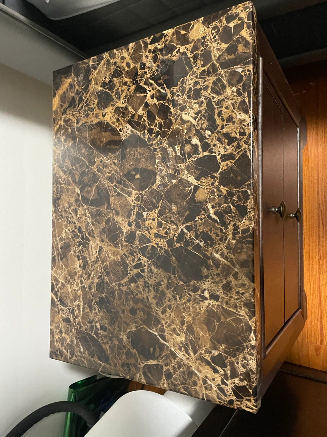 2 Brown Marble Top Nightstand - photo 2