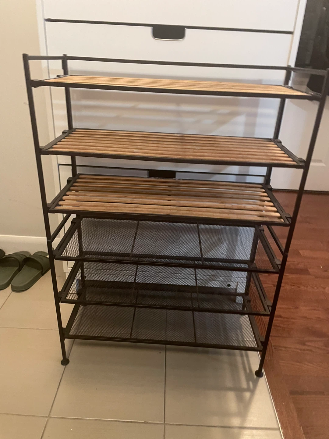 Metal & Wood Shoe Rack - photo 2