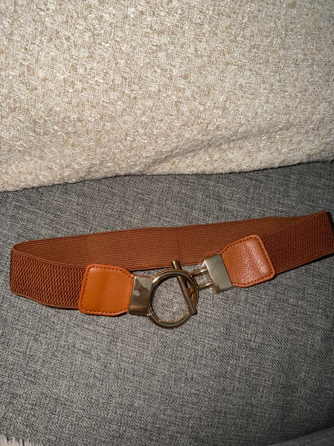 Women's Elastic Buckle Belt, Brown - photo 3