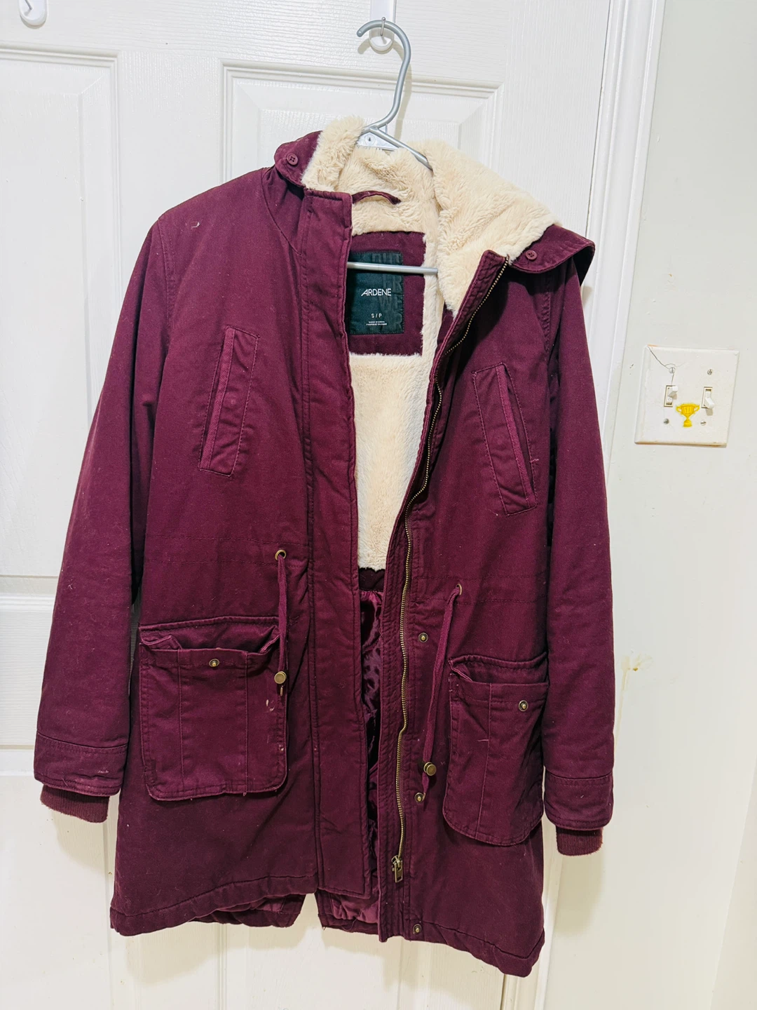 Ardene Burgundy Winter Coat - Size S/P