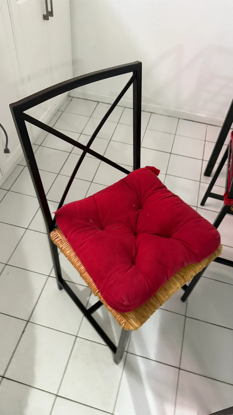 Black Metal Frame Dining Chairs with Cushions - photo 3