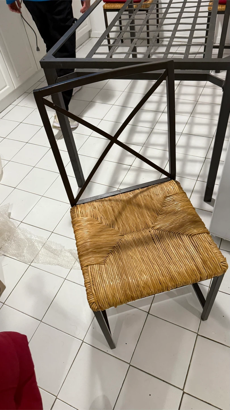 Black Metal Frame Dining Chairs with Cushions - photo 2