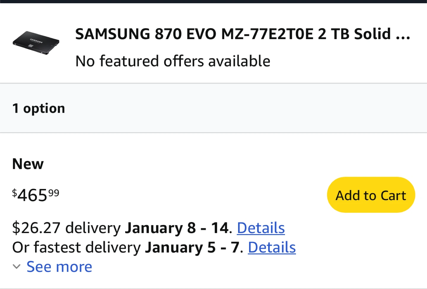 New Samsung 870 EVO 2TB SSD - photo 2