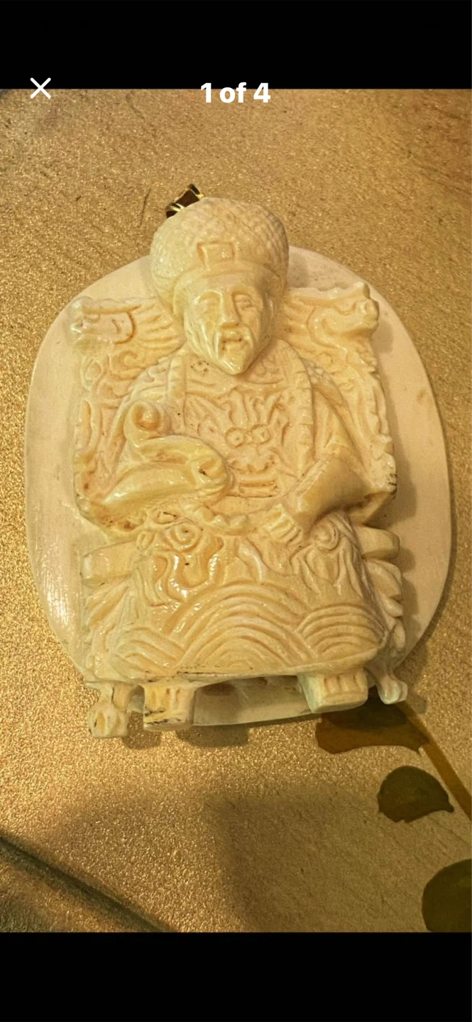 🤍Estate Vintage Ivory-carved Pendant