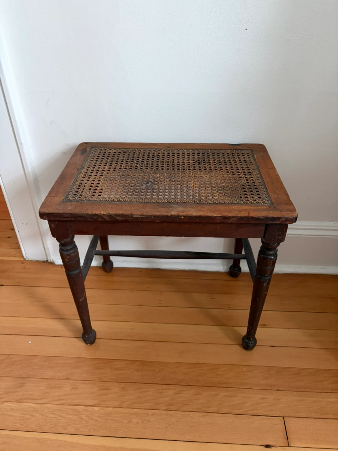 Vintage Woven Top Stool