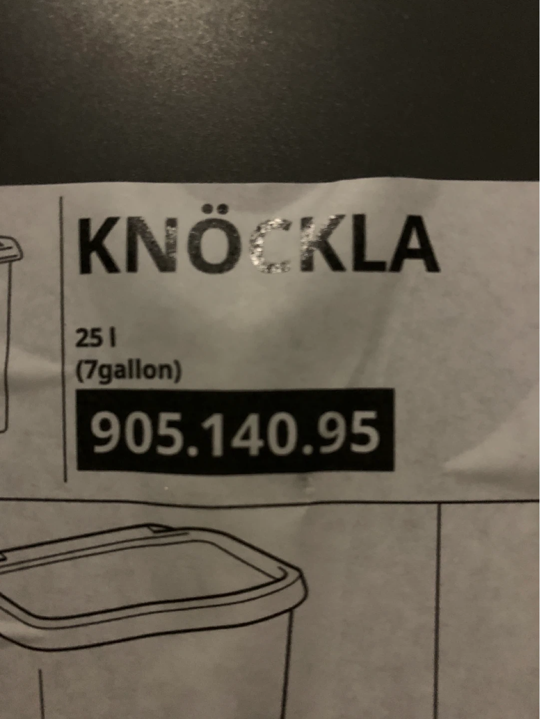 IKEA KNÖCKLA Trash Garbage Bin, 25L (7 Gallon) - photo 3