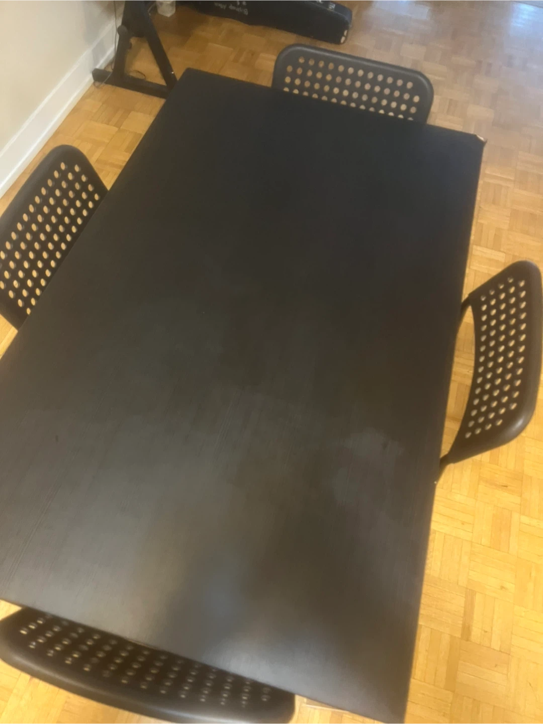 Ikea Black Dining Table with 4 Chairs - photo 2