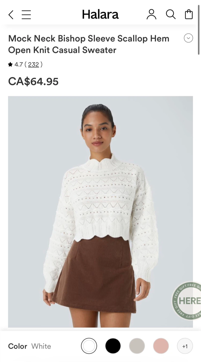 Halara Knit Sweater & Skirt Set - White