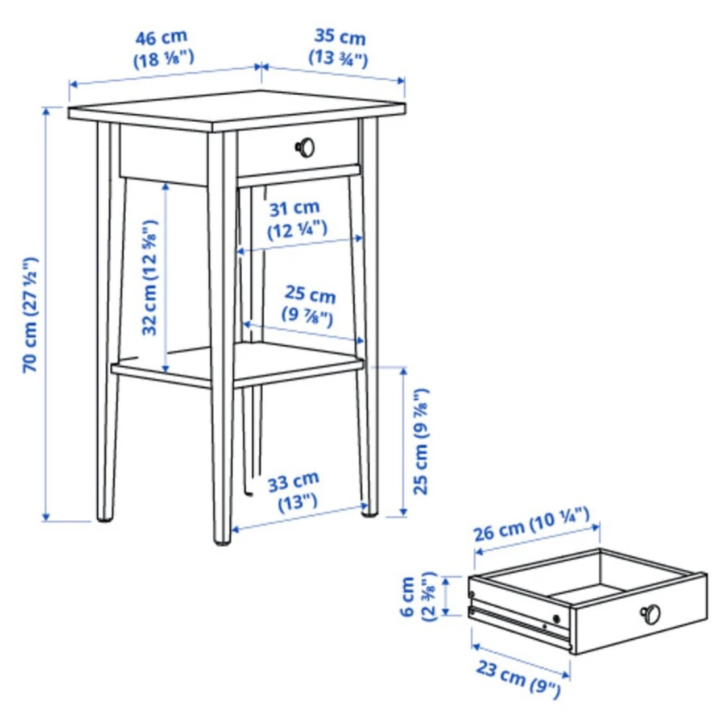 IKEA Hemnes White Nightstand - photo 2