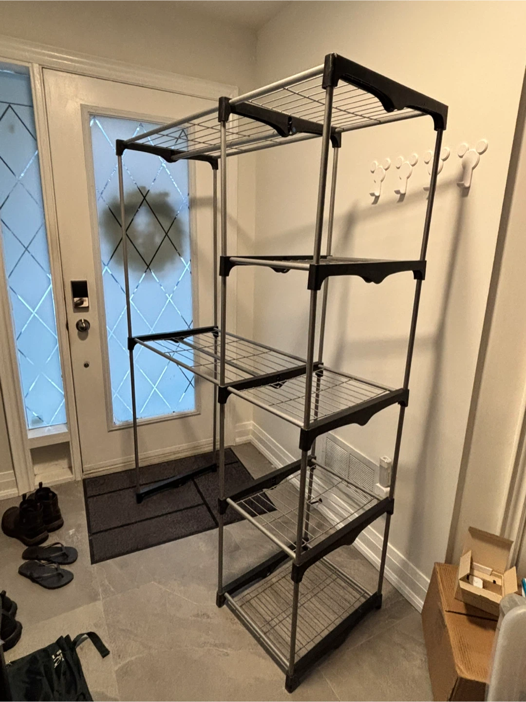 Metal and Plastic Garment Rack - Silver & Black